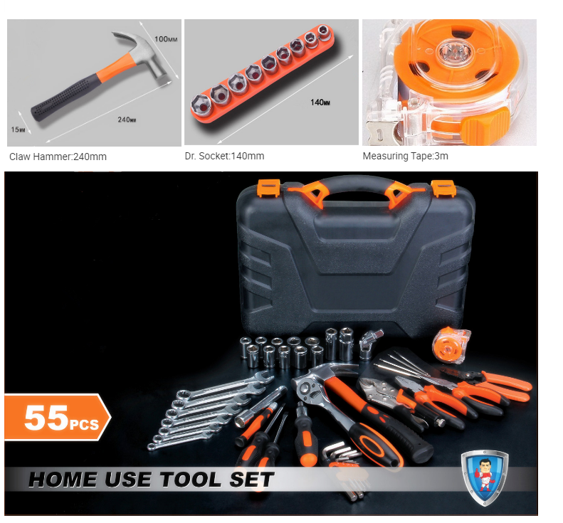 JZD 52 Pcs Household Tool Kit Hardware Tool Box Set Supplier Home Use Tool In Storage Case