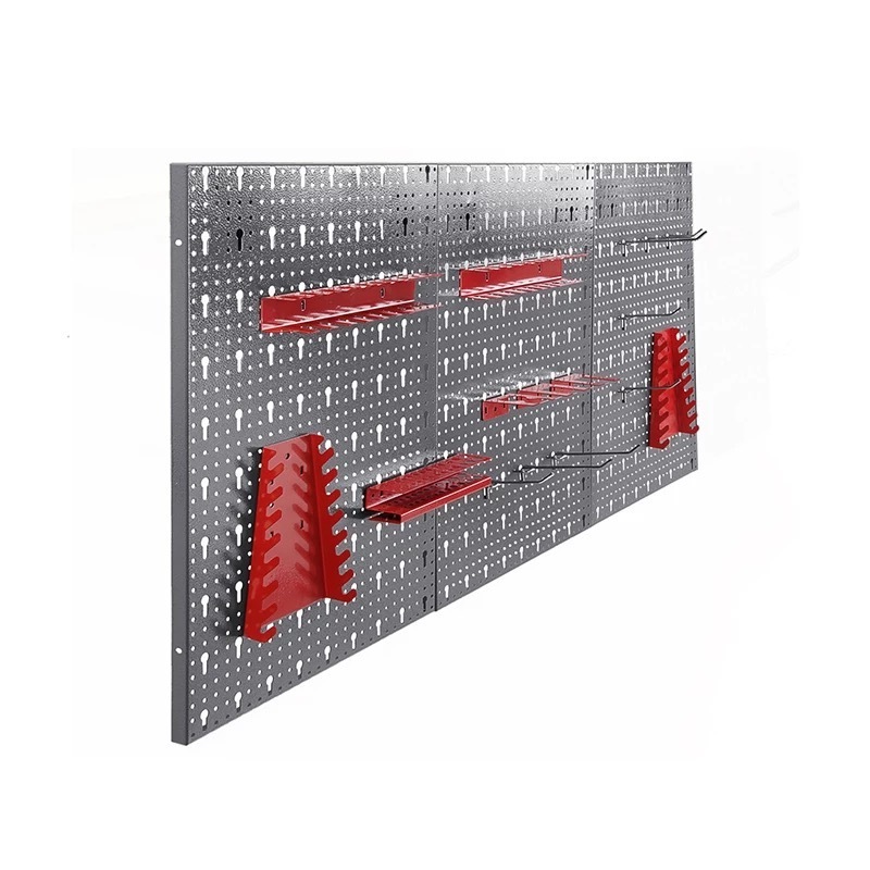 JZD Garage Home Storage Metal Locker Cabinet Wall Mounting Accessories Metal Steel Tool Rack Tool Kit Pegboard Shelf