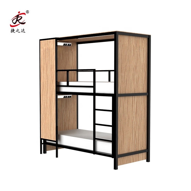 JZD Adult Capsule Bunk Bed for Hostels Metal School Student Dorm Bunk Bed Cheap Strong Dormitory Loft Bed Frame