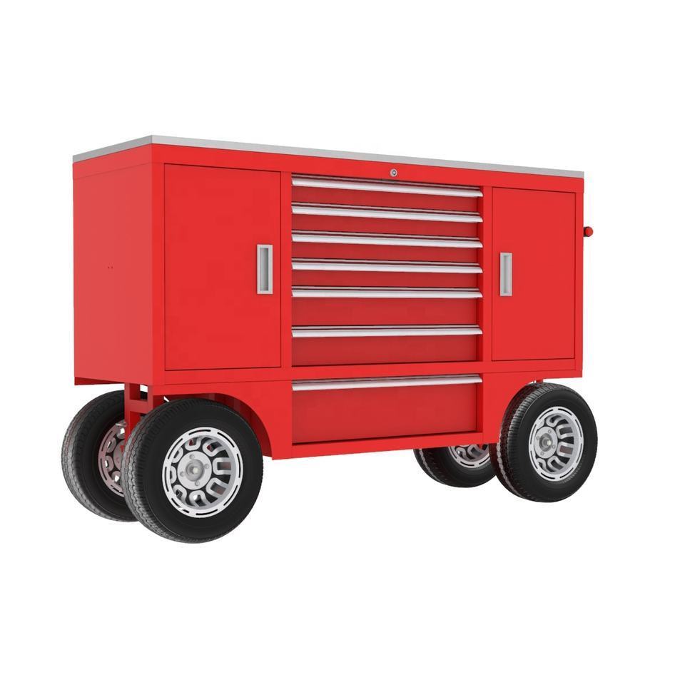 JZD Custom Racing Tool Pit Boxes Wagon Cart Heavy Duty Transport Tool Carts Platform Truck Cart Trolley Truck S