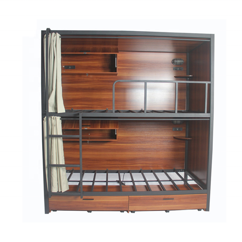 Hot sale single double sound proof capsule hotel bunk bed capsule bed sleeping pods