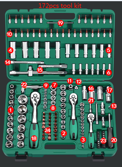 Automotive Car Repairing Tool Kit Emergency Repairing Hand Combo Kits High Quality CR-V Socket Wrench Tool Set