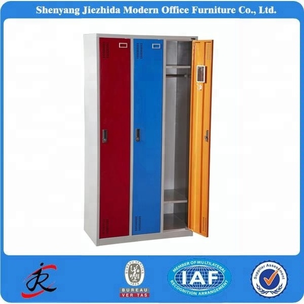 indian iron almirah modern metal clothes wardrobe steel 3 door gym school locker