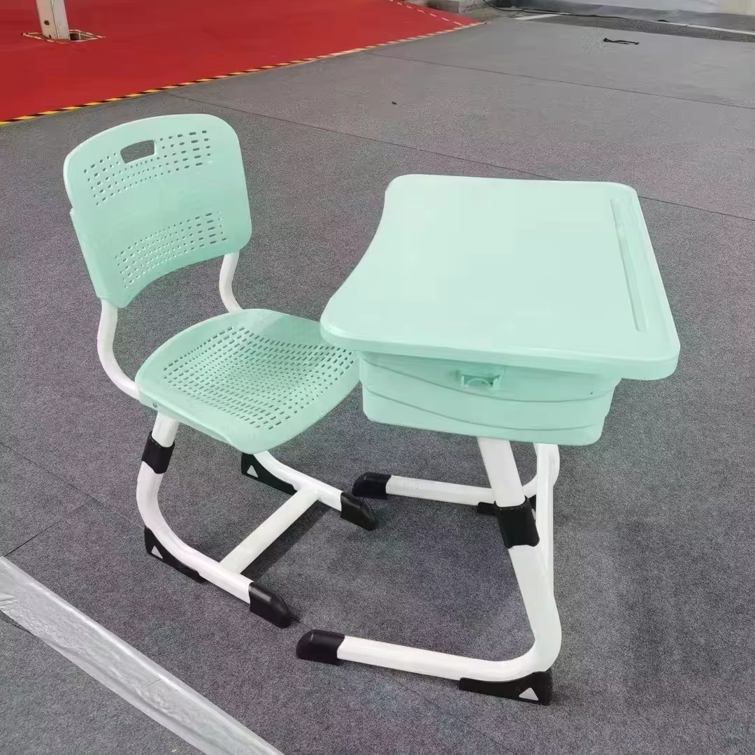 Modern Comfortable Classroom Furniture Plastic Student Desk And Chair For Primary School Single Metal Study Table With Chairs