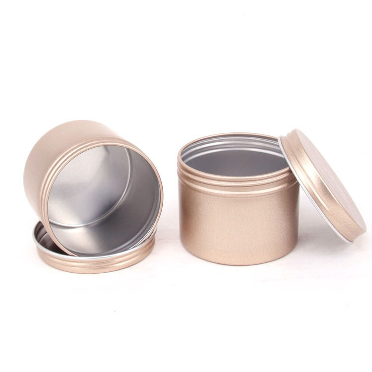 Luxurious metal aluminum canisters with screw on lids Aluminum Tin Cans Candle Tin Box Empty Metal Tin Jar