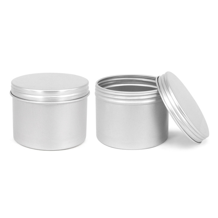 Luxurious metal aluminum canisters with screw on lids Aluminum Tin Cans Candle Tin Box Empty Metal Tin Jar