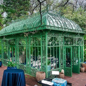 Antique Wrought iron Garden Glass Greenhouse