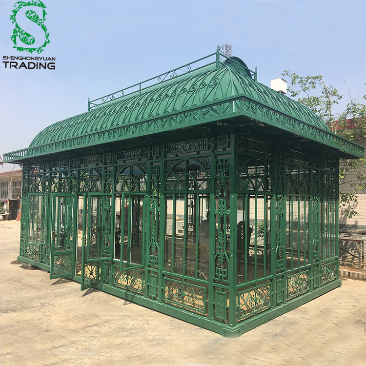 Customized Vintage Greenhouse Victorian Glass Gazebo