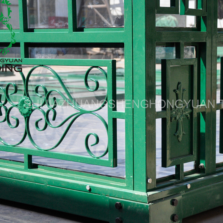 Victorian Style Wrought Iron Steel Glass Gazebo