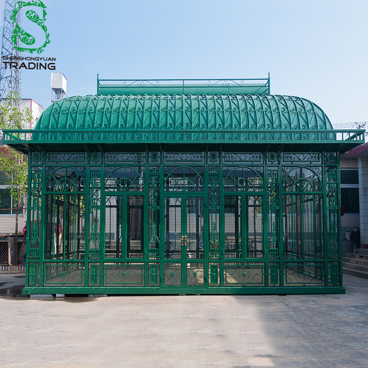 Garden Pavilion Wrought Iron Gazebo Metal Greenhouse