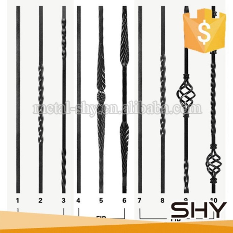 China Factory Price European Design Black Metal Iron Steel Balustrade Baluster For Handrail Gate Fence Balcony Hot Sale