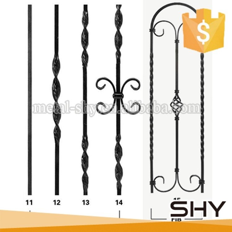 China Factory Price European Design Black Metal Iron Steel Balustrade Baluster For Handrail Gate Fence Balcony Hot Sale