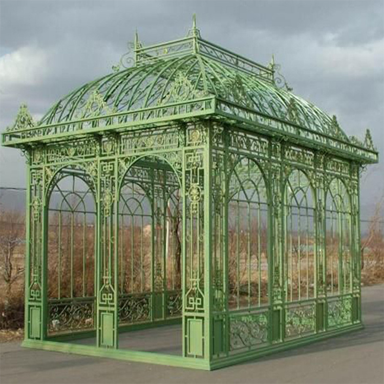 Outdoor garden pavilion, antique metal garden greenhouse