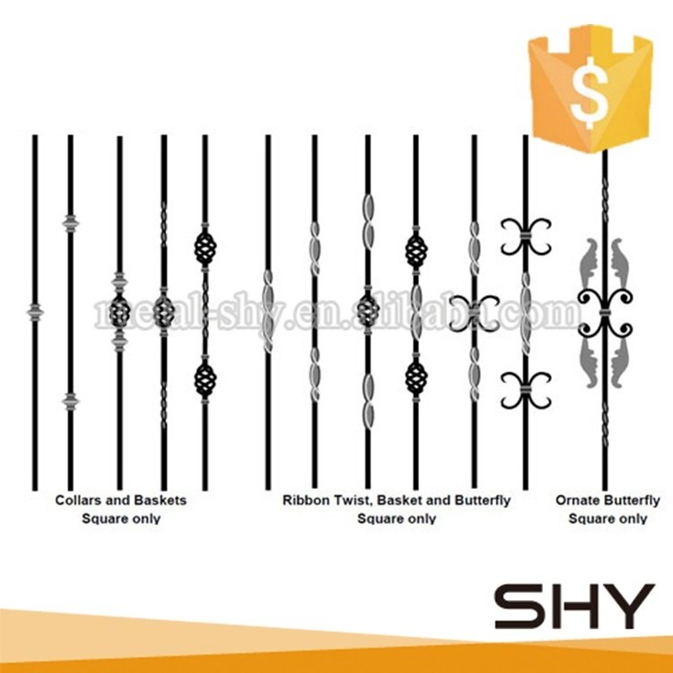 China Factory Price European Design Black Metal Iron Steel Balustrade Baluster For Handrail Gate Fence Balcony Hot Sale