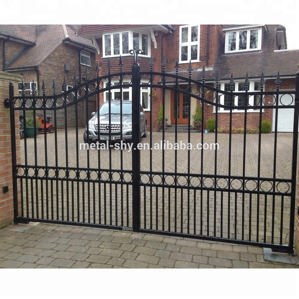 High End Luxury Customized Decorative Metal Wrought Iron Sliding Swing Gate Designs for Homes Villa Office Hot Sale