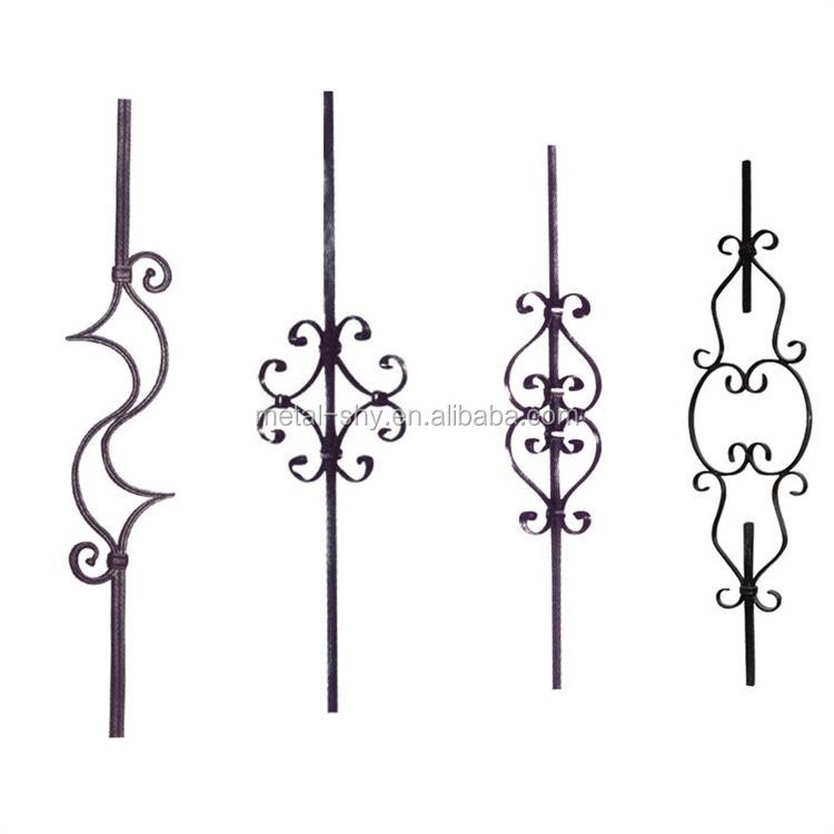 China Factory Price European Design Black Metal Iron Steel Balustrade Baluster For Handrail Gate Fence Balcony Hot Sale