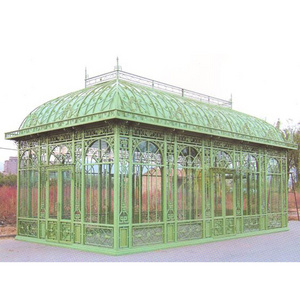 Outdoor garden pavilion, antique metal garden greenhouse