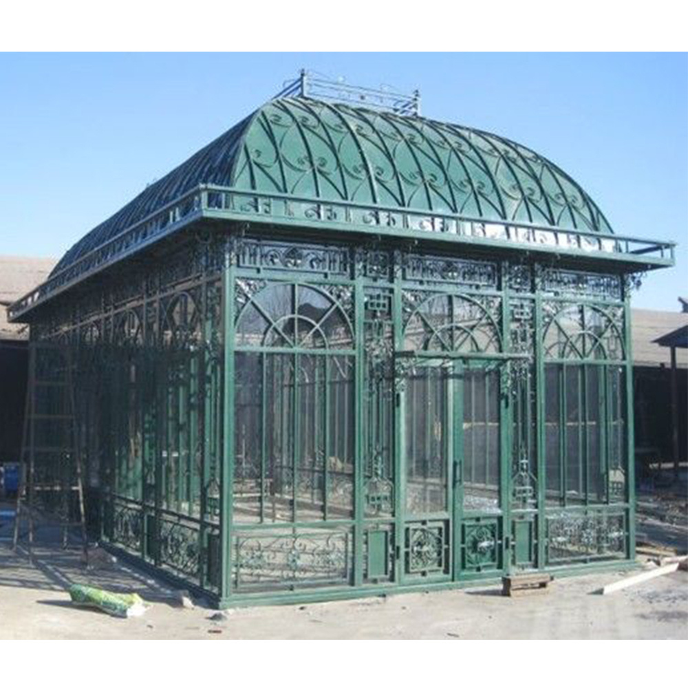 Outdoor garden pavilion, antique metal garden greenhouse