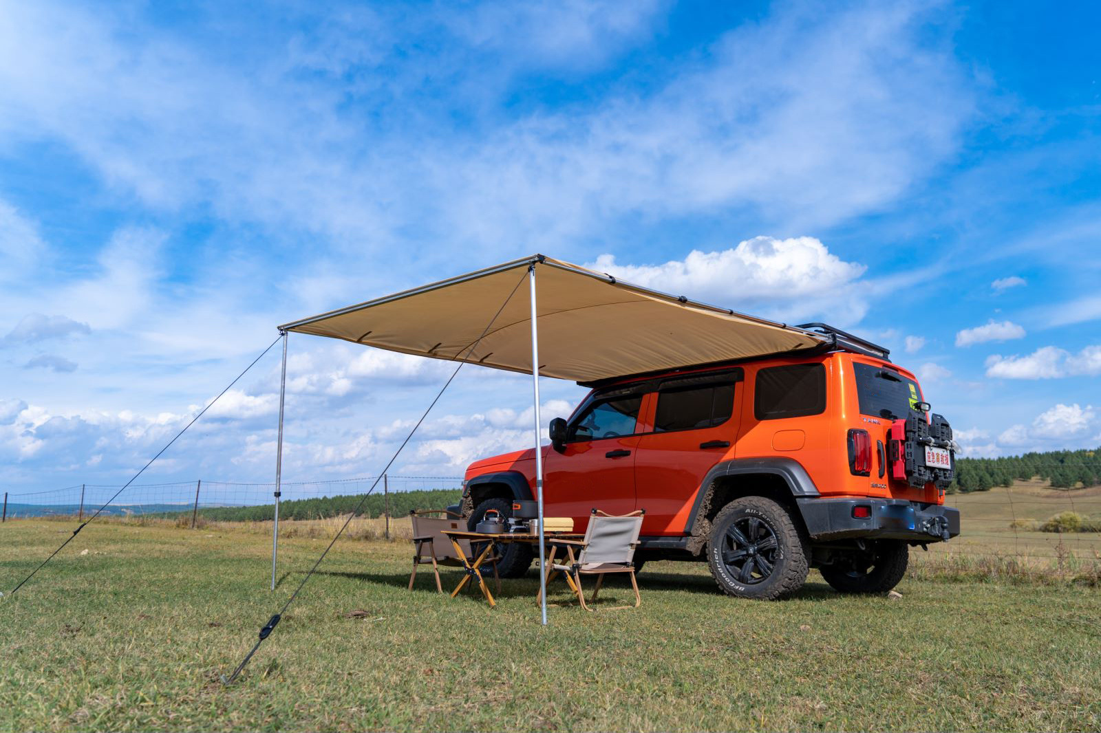 Camping Retractable Waterproof Sun Protection Car Side Roof Awning Tent motorhome Oxford Fabric Outdoor Tents For Car