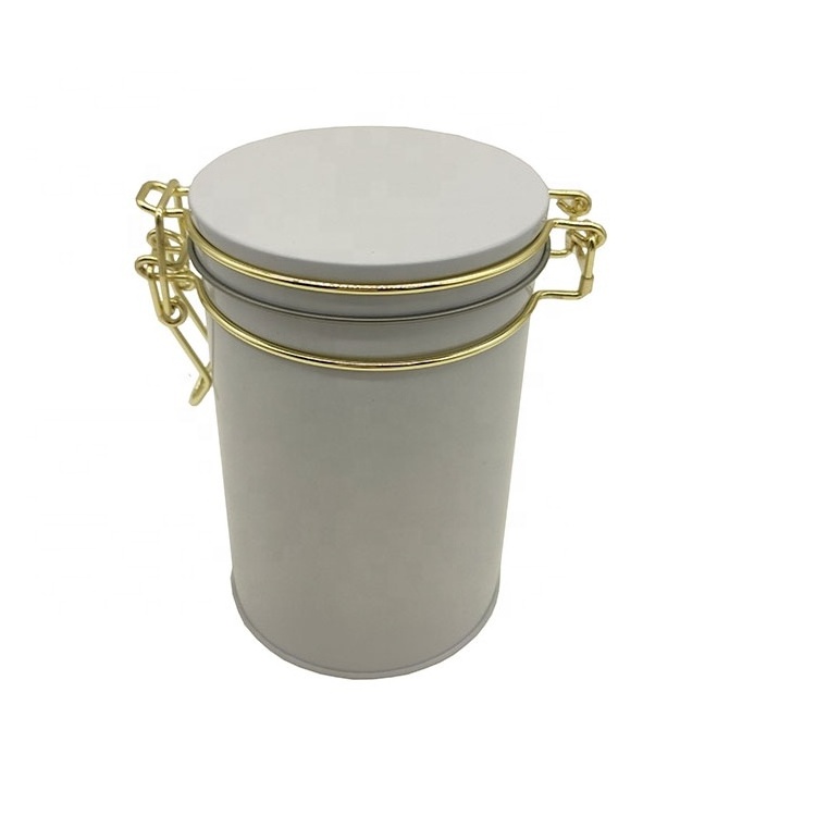 22oz 25oz 32oz 37oz around coffee tin can with clasp and rubber seal custom printing airtight coffee tin canister