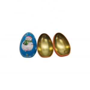 Easter egg shaped tin box small egg tin box for candy package custom printing egg tin box