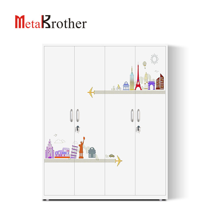 New Products Portable Kids Wardrobe Bedroom Wardrobe Closet Portable Amoires Metal Wardrobes