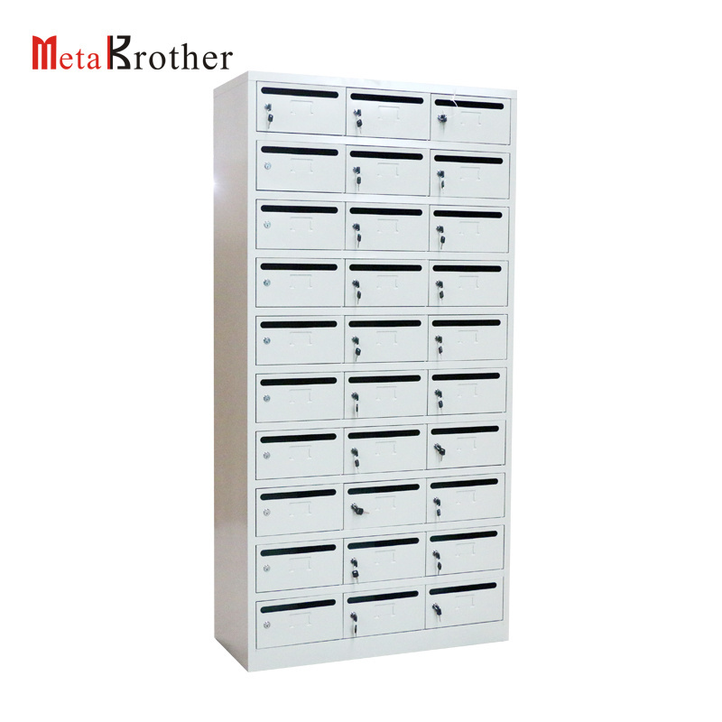 Steel 30 Door Outdoor Mailbox/Apartment Postbox/Metal Office Locking Mailbox For Letters Commercial Mail Box For Sale