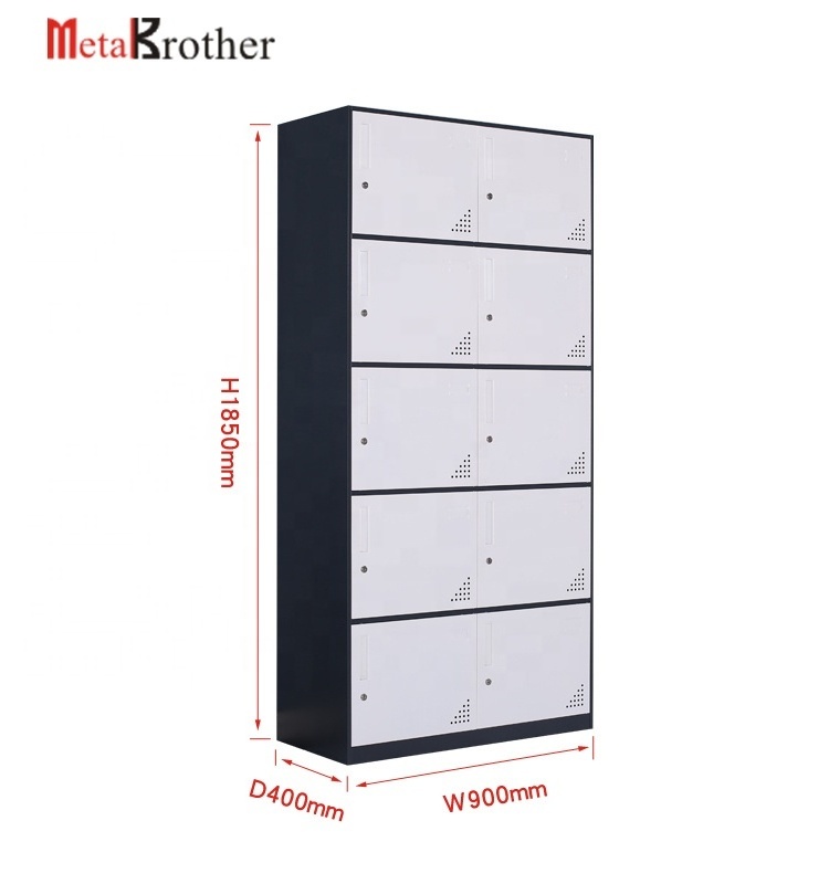 Modern Metal Wardrobe Locker Steel 3 Doors Narrow Edge Clothes Storage Cabinet For Office Student Bedroom Used