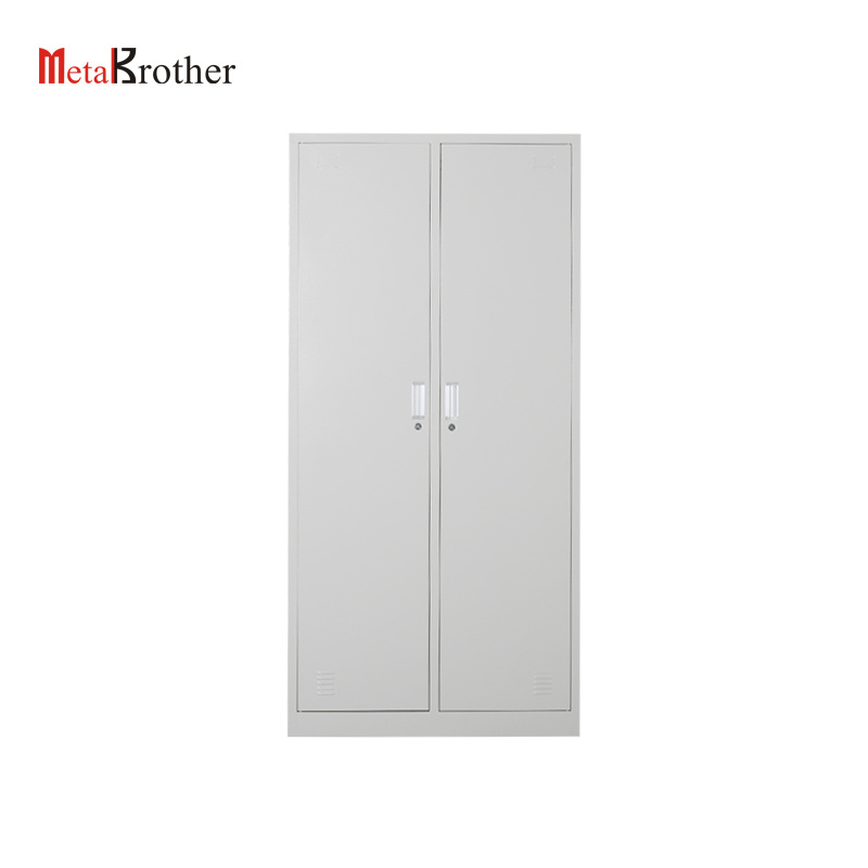 Single Door Steel Staff Locker Metal Clothes Storage Luggage Lockers Cabinet 2 Doors Steel Dresser Wardrobe With Mirror