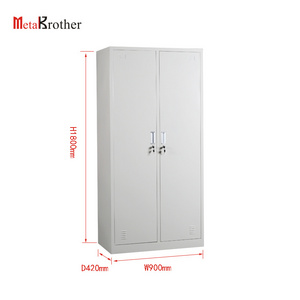 Single Door Steel Staff Locker Metal Clothes Storage Luggage Lockers Cabinet 2 Doors Steel Dresser Wardrobe With Mirror