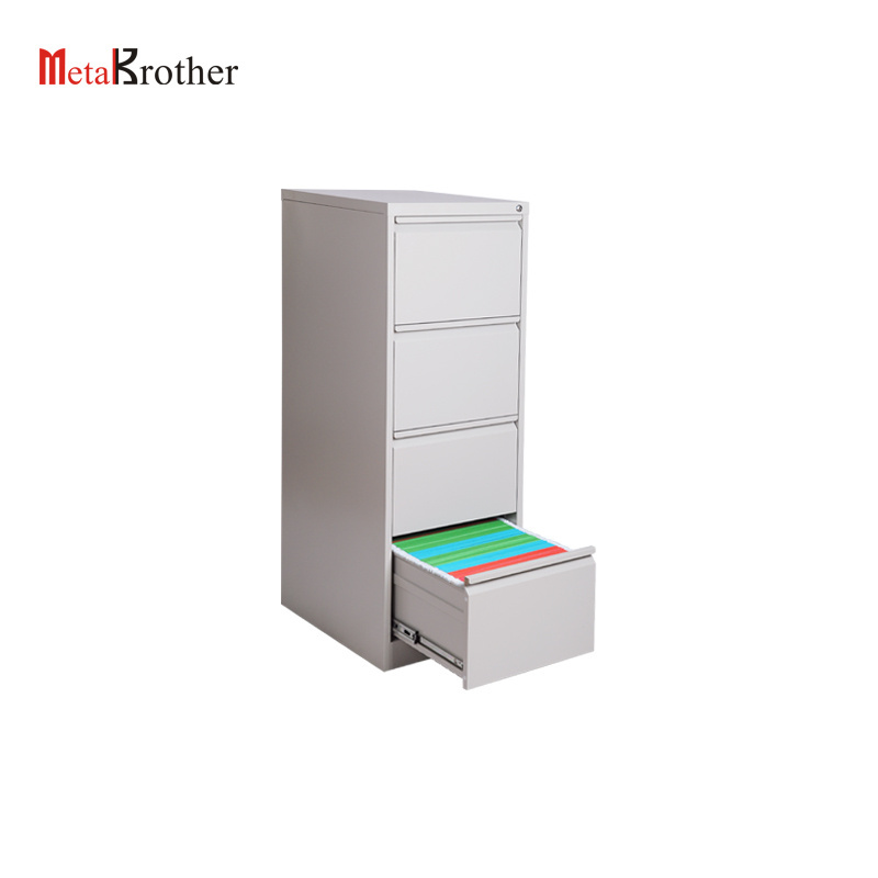 Fireproof Index Card Steel 4 Drawer Cabinet Metal A4 White Filing Cabinets For File Document