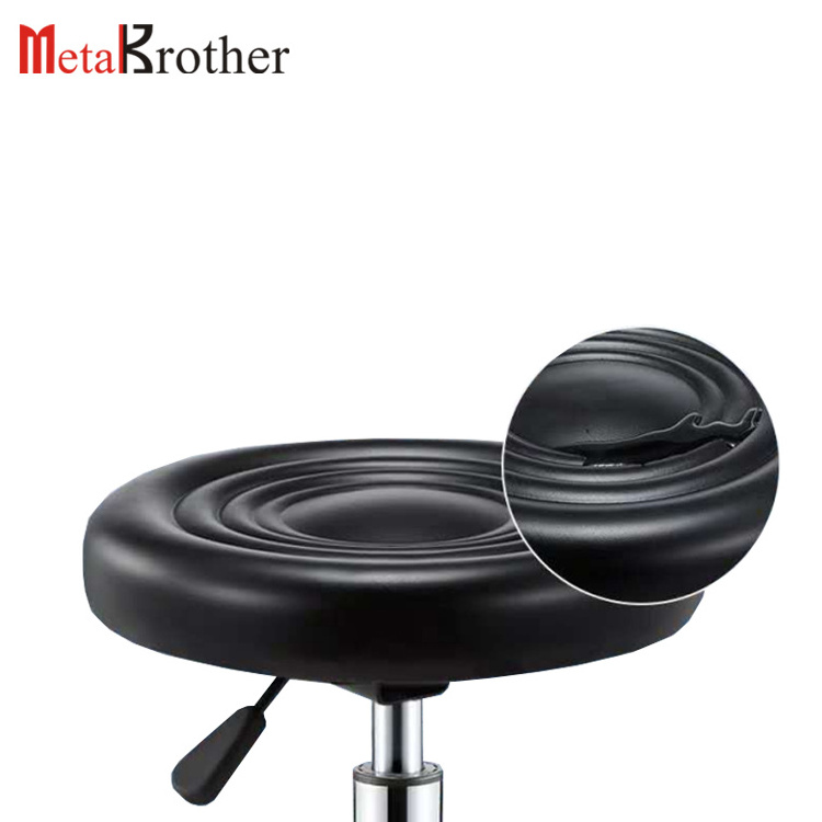 Metalbrother Round Black Antistatic Polyurethane Chair For Work Lab Office Stool