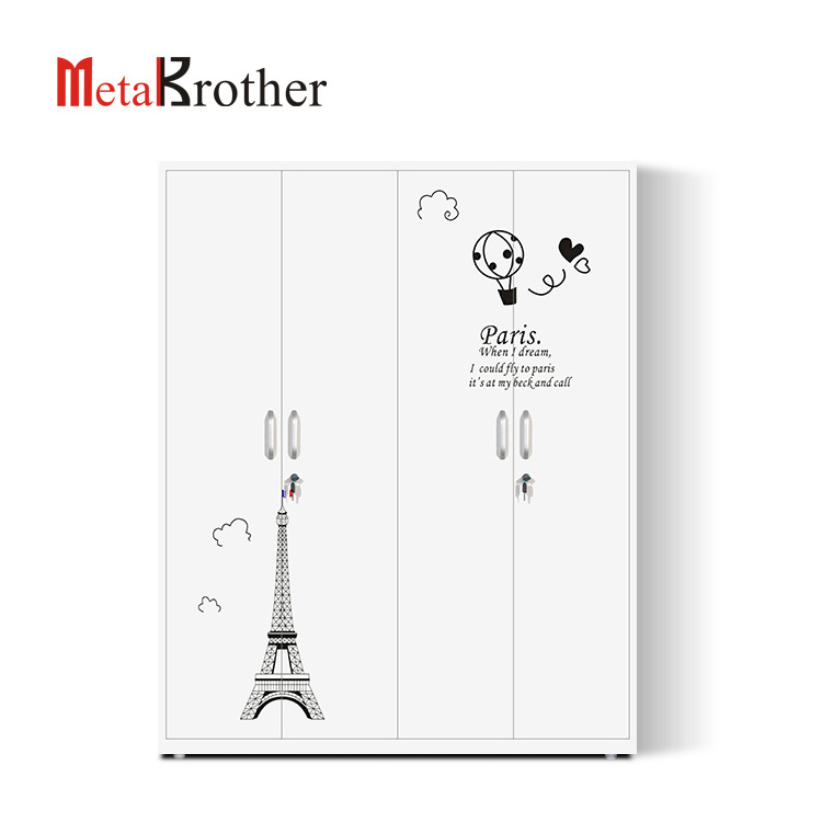 New Products Portable Kids Wardrobe Bedroom Wardrobe Closet Portable Amoires Metal Wardrobes