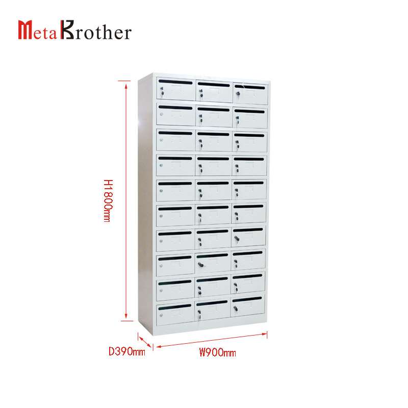 Steel 30 Door Outdoor Mailbox/Apartment Postbox/Metal Office Locking Mailbox For Letters Commercial Mail Box For Sale