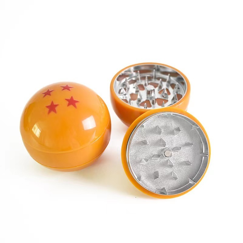 Amazon hot selling 3 layer Cartoon Dragon Ball Pikachu Poke ball Dry Herb Grinder Zinc Alloy Deadpool Tobacco Herb Grinder