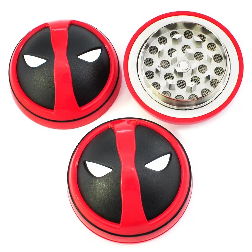 Amazon hot selling 3 layer Cartoon Dragon Ball Pikachu Poke ball Dry Herb Grinder Zinc Alloy Deadpool Tobacco Herb Grinder