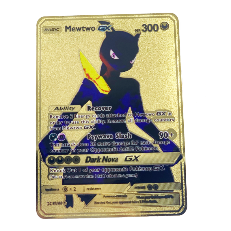 In Stock High Quality Cheap Wholesale Stainless Steel Metal Gold Pokemon Game Trading Cards Charizard 1st Pokemon Cards