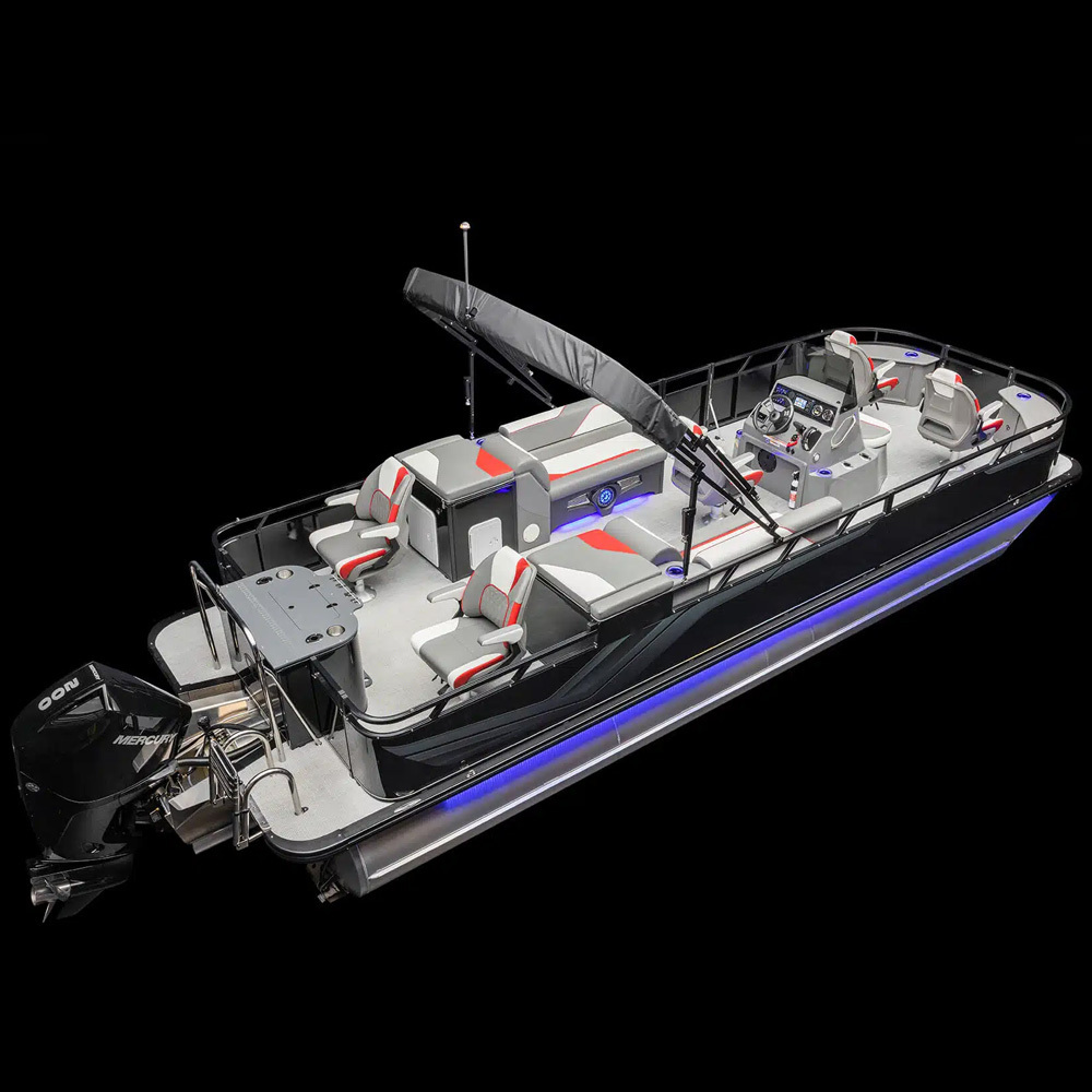 Kinocean High Performance Cruising Fishing Aluminum Pontoon Boat with Outboard Engine and Four Fishing Seats Hot Selling Sale