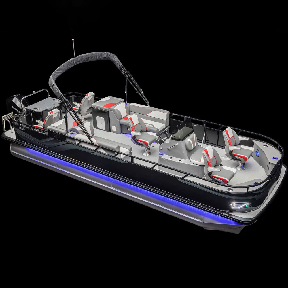 Kinocean High Performance Cruising Fishing Aluminum Pontoon Boat with Outboard Engine and Four Fishing Seats Hot Selling Sale