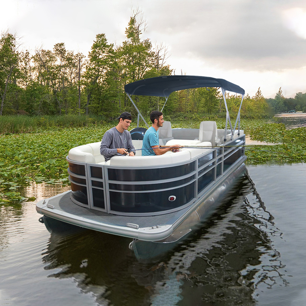 2022 china build catamaran electric 4 person party fishing aluminum floating pontoon boat hull for sale