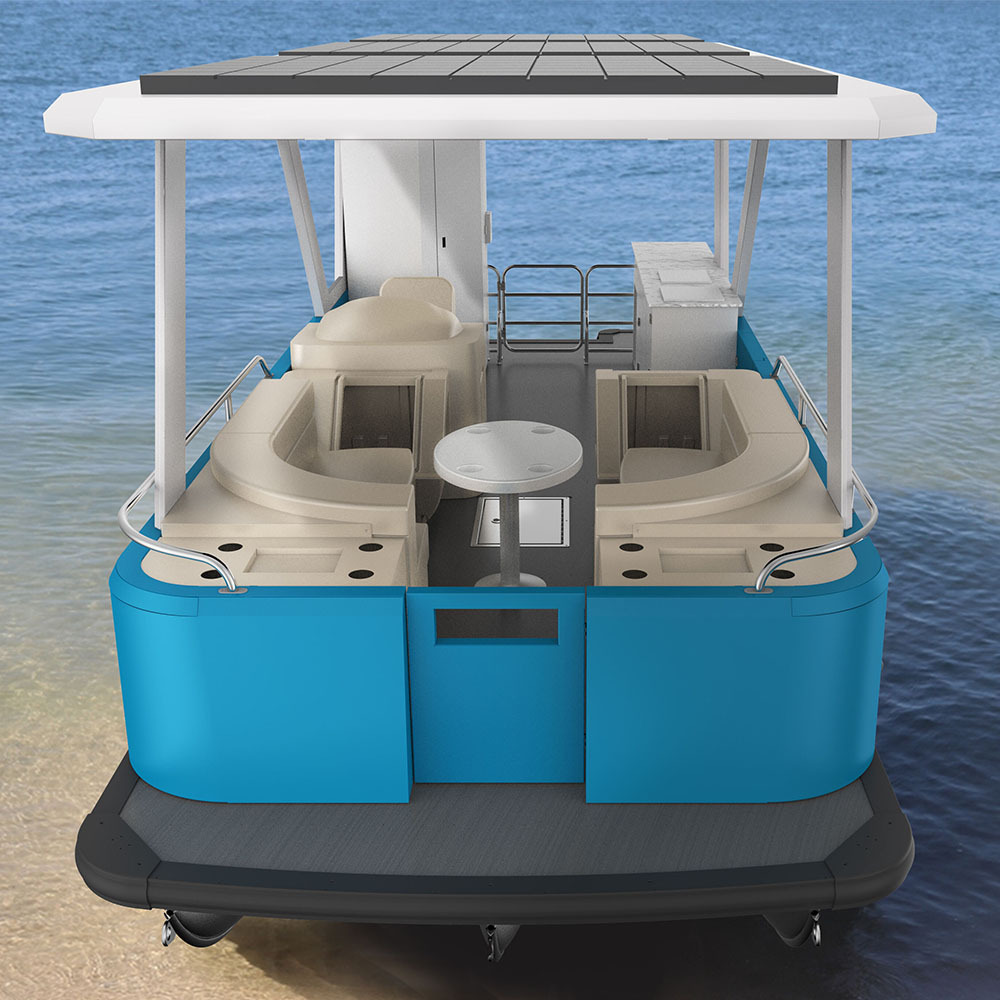 Factory Customized New Energy Luxury Aluminum Pontoon Boat with Elegant Interior for Drifting in Ocean Waters for Sale