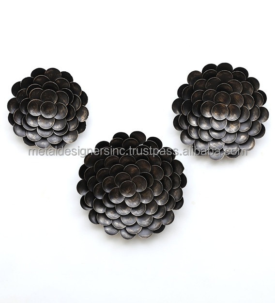 Set of 3 Brown Metal Wall Art Antique Home decor for Living Room, Bed Room and drawing Room