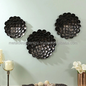 Set of 3 Brown Metal Wall Art Antique Home decor for Living Room, Bed Room and drawing Room