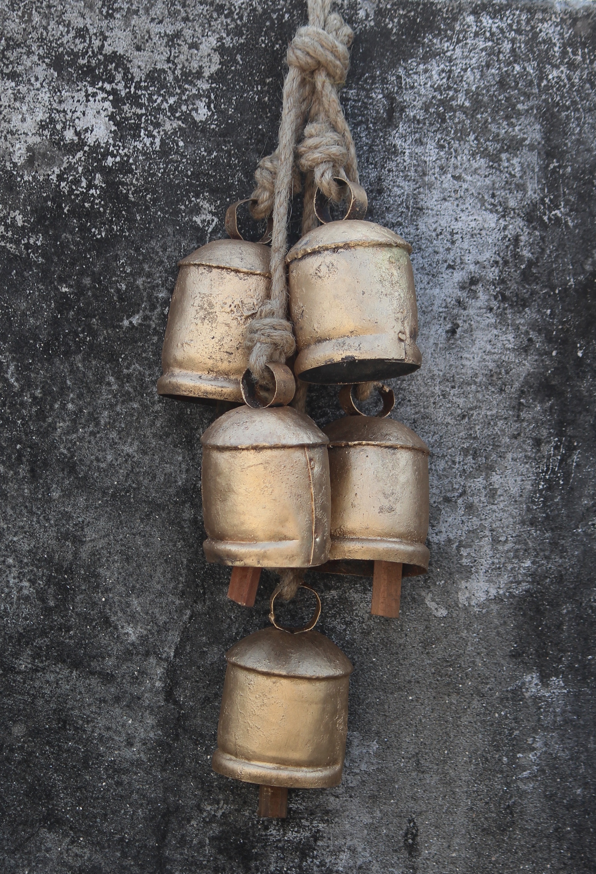 Indian wholesale Christmas decor brass bells silver large Antique brass bells Large handcrafted cluster Printed Christmas bell