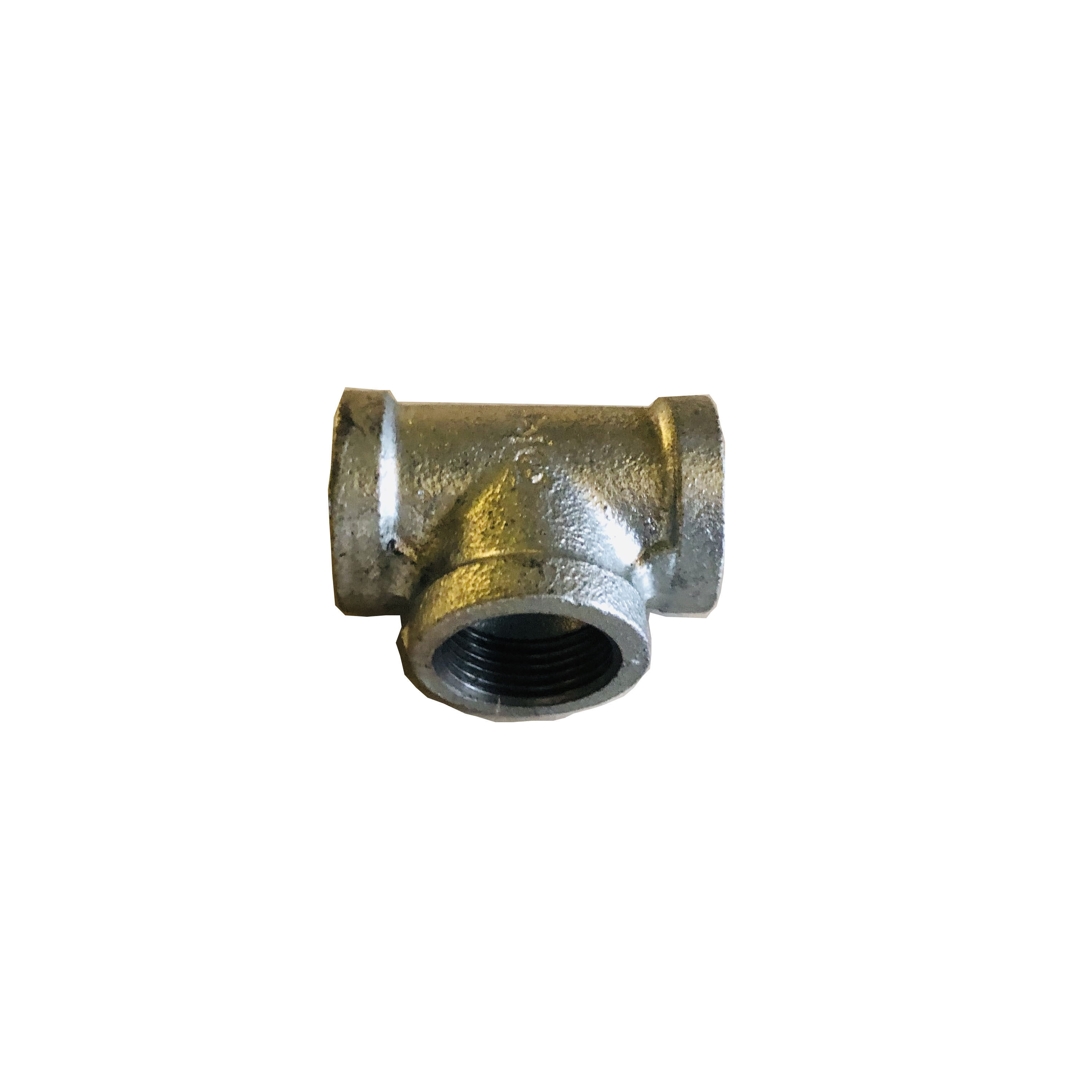 Tee Threaded Plumbing Accessories Hydraulic Pipe Fitting Hot Dipped Galvanised Malleable Iron 3 Way Elbow Female Flange Square