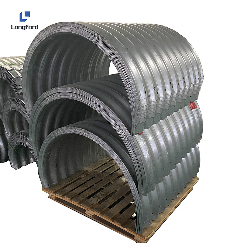 Bridge Assemble galvanized metal tunnel steel culvert pipe 2m 1m 3m diameter Drainage Culvert Metal Pipe