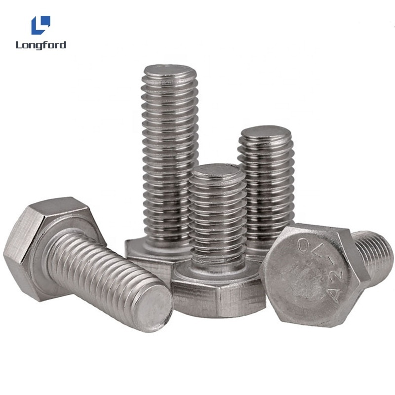 m6 m8 m10 m16 m24 m25 stainless steel bolt DIN931 DIN933 zinc plated hex head bolt and nut hex flange bolt