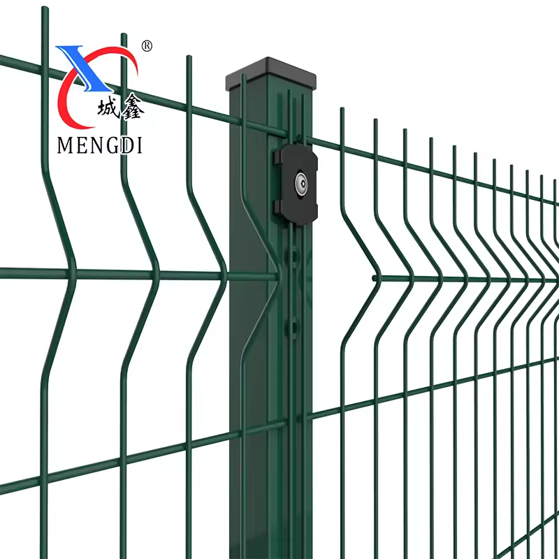 Customized PVC Coated Triangle Bended Fence 3D Curved Welded Wire Mesh Fence  For Sports Field