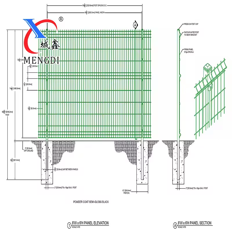 3D Security Curvy Galvanized Welded Wire Mesh Fence 3D Triangle Bended Fence