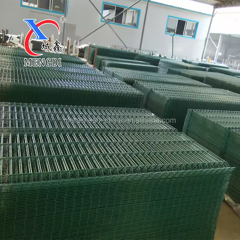 Customized PVC Coated Triangle Bended Fence 3D Curved Welded Wire Mesh Fence  For Sports Field